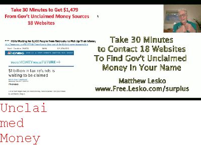 unclaimed Money Dividends